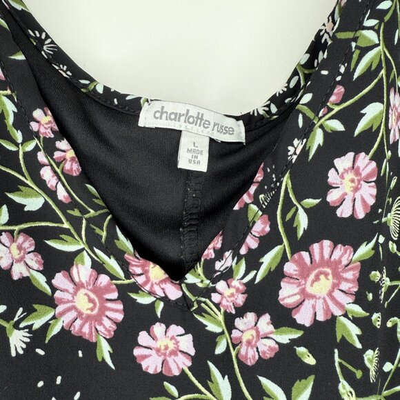 Charlotte Russe Cold Shoulder V Neck Shift Dress - Picture 4 of 6